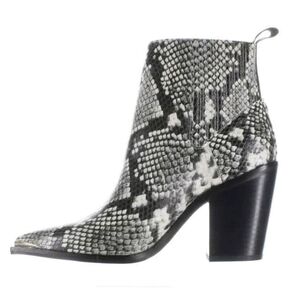 Kenneth Cole Women's West Side Block Heel Snake Print Ankle Booties NWOB